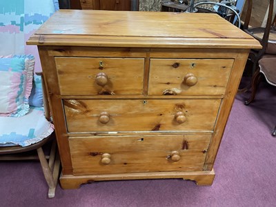 Lot 1545 - Pine Chest of Drawers, with two short drawers...