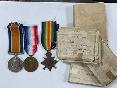 Lot 671 - WWI Black Watch Medal Trio, comprising...