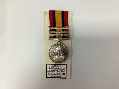 Lot 615 - Boer War Black Watch Queens South Africa Medal...