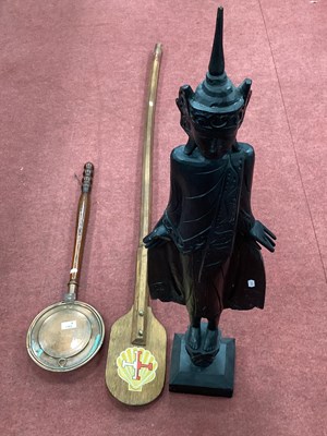 Lot 1362 - Copper Warming Pan Engraved 'HMS Glasgow' to...