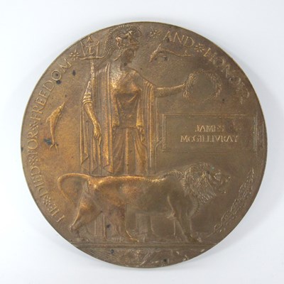 Lot 606 - WWI Memorial Plaque Death Penny Commemorating...