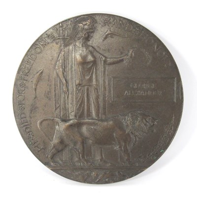 Lot 608 - WWI Memorial Plaque Death Penny Commemorating...