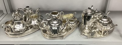 Lot 204 - Assorted Plated Tea Wares, including highly...