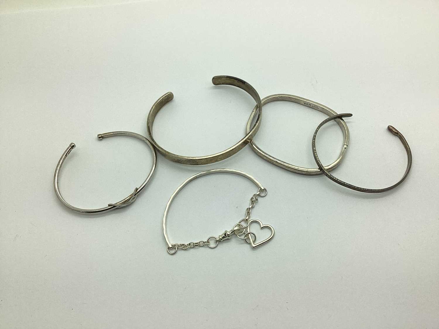 Lot 183 - Hallmarked Silver and "925" Bracelets and...
