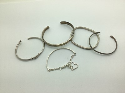 Lot 190 - Hallmarked Silver and "925" Bracelets and...
