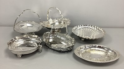 Lot 242 - Decorative Plated Swing Handled Pedestal Dish,...