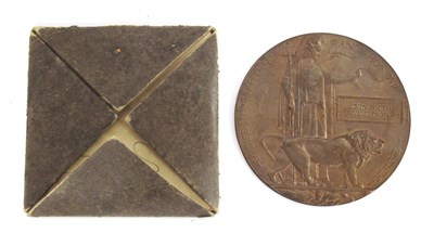 Lot 605 - WWI Memorial Plaque Death Penny Commemorating...