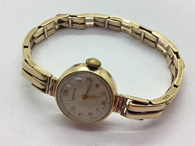 Lot 250 - Vertex; A 9ct Gold Cased Ladies Wristwatch,...