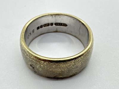 Lot 63 - A 9ct White Gold Wide Wedding Band, of plain...
