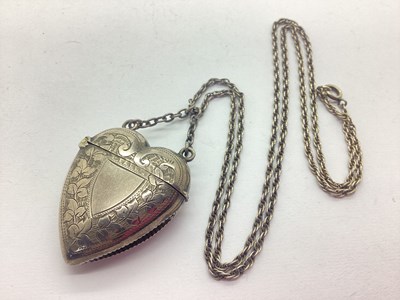 Lot 264 - A Victorian Hallmarked Silver Heartshape Vesta...