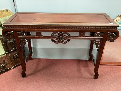 Lot 1501 - Chinese Hardwood Altar Table, with Greek key...
