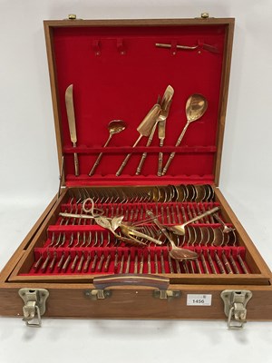 Lot 1456 - Canteen of Eastern Brass Cutlery, approx 143...