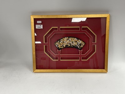 Lot 1344 - Chinese Gilded Black Lacquer panel featuring...