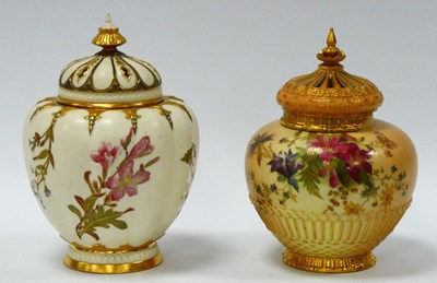 Lot 1056 - A Royal Worcester Porcelain Pot Pourri Vase,...