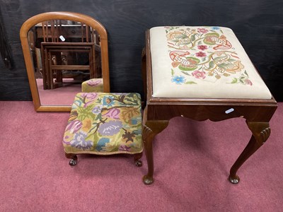 Lot 1578 - XIX Century Foot Stool with later tapestry top,...