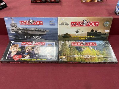 Lot 719 - Four Monopoly Property Trading Games by Parker...