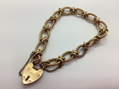 Lot 86 - A 9ct Gold Fancy Link Bracelet, the openwork...