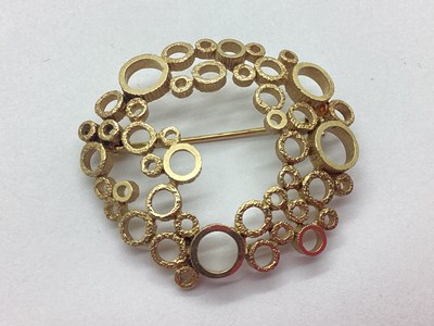 Lot 95 - A 9ct Gold Abstract Style Brooch, of openwork...