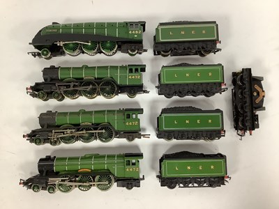 Lot 509 - Four Hornby 00 gauge LNER pacific locomotives:...