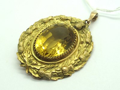 Lot 110 - A Vintage Celtic Style Citrine Single Stone...