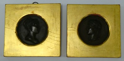 Lot 1199 - A Pair of Bronze Medallions, depicting 'Marie...