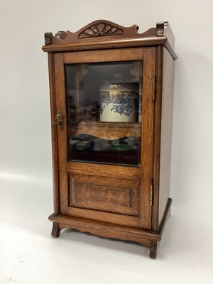 Lot 1346 - Late XIX Century Oak Smokers Cabinet with...