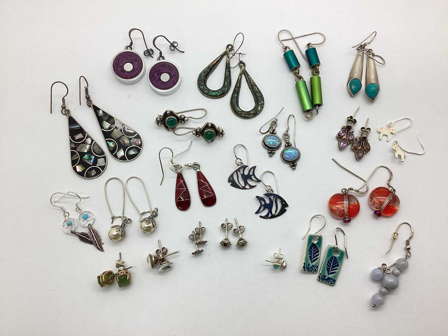 Lot 134 - Modern "925" and Other Earrings, including...