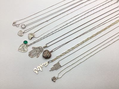 Lot 194 - Modern "925" and Other Pendants on Chains,...