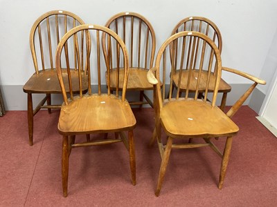 Lot 1570 - Ercol Set of Four Hoop Back Single Chairs with...