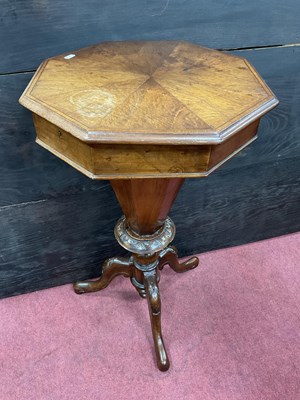 Lot 1560 - XIX Century Walnut Based Work Table, with...