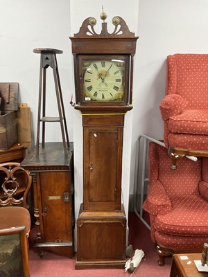Lot 1580 - XIX Century Oak and Mahogany Longcase Clock...