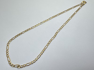 Lot 83 - A Modern Figaro Link Chain, stamped "375",...