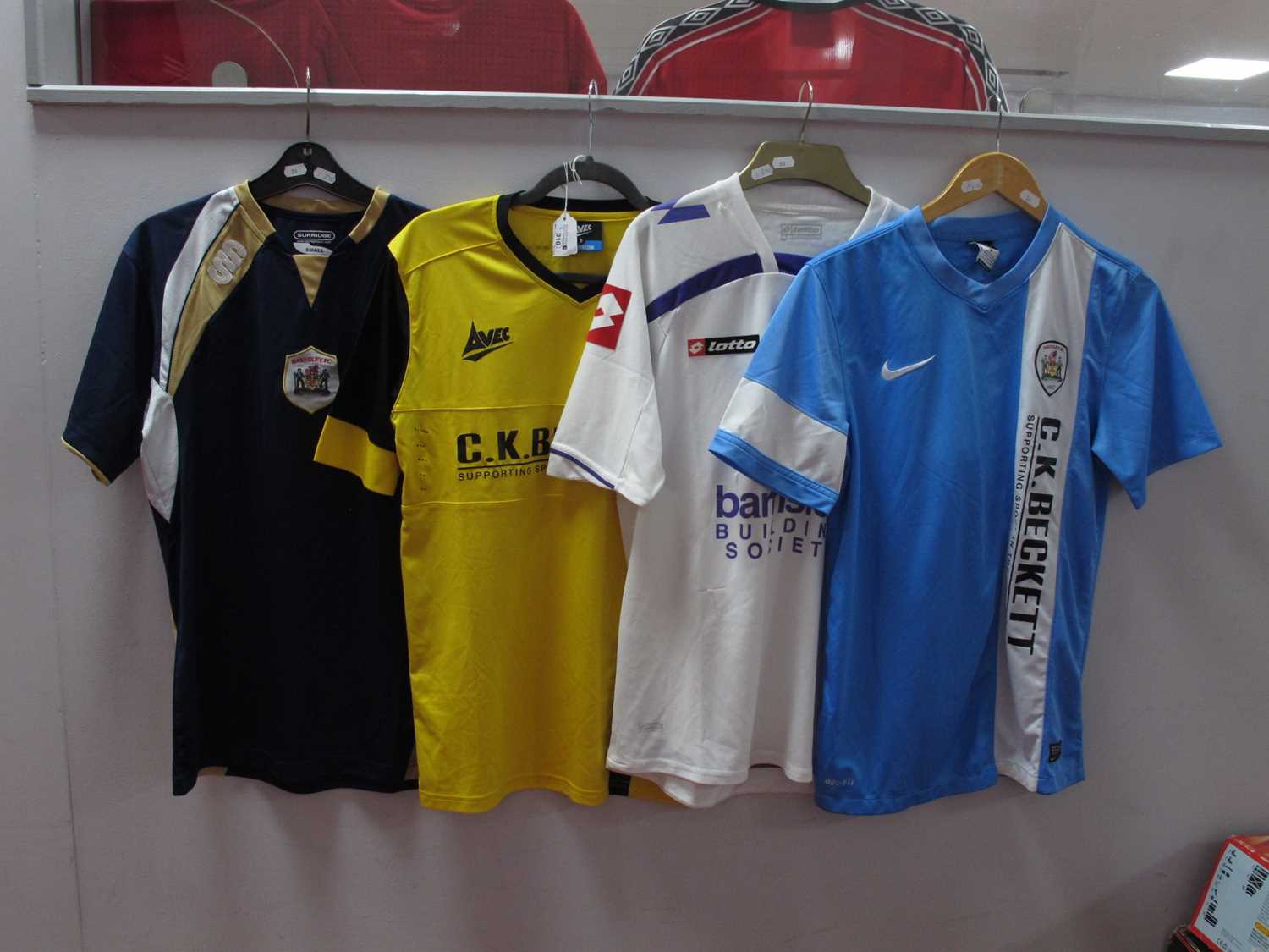 Lot 310 - Barnsley Away Shirts, Puma light blue with...