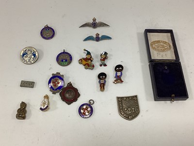 Lot 1314 - Five Silver and Enamel Badges - two RAF, two...