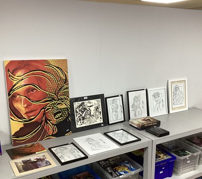 Lot 752 - Marvel Themed Artwork: To Include Daikon art...