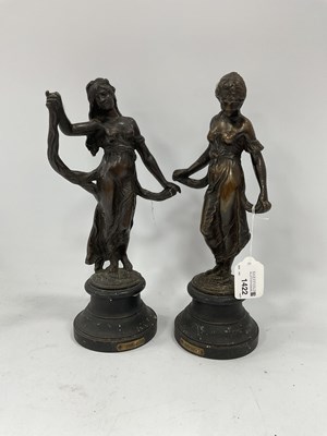 Lot 1422 - Pair of French Bronze Figures 'Modiste' and...