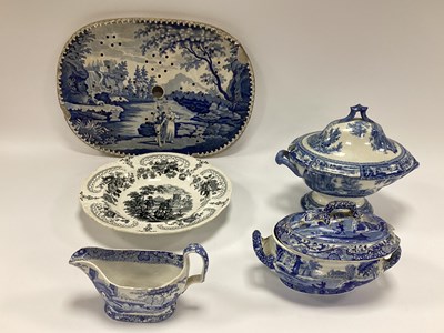 Lot 1180 - Brameld Blue and White Pottery Drainer (chips)...