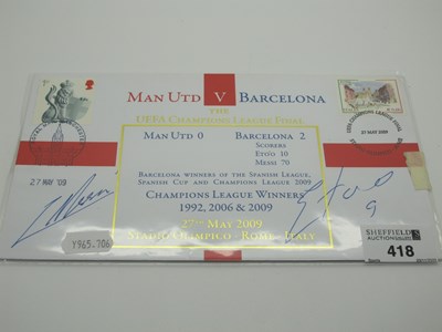 Lot 418 - Lionel Messi and Samuel Eto'o Autographs, blue...