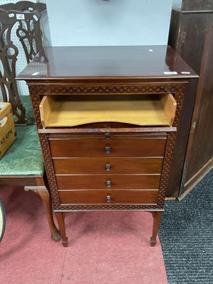 Lot 1511 - XX century Mahogany Music Cabinet, with blind...