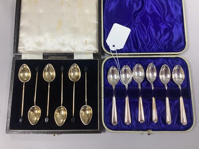 Lot 18 - A Set of Six Hallmarked Silver Enamel Inlaid...