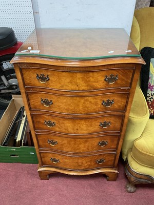 Lot 1504 - Reproduction Walnut Serpentine Shaped Chest of...