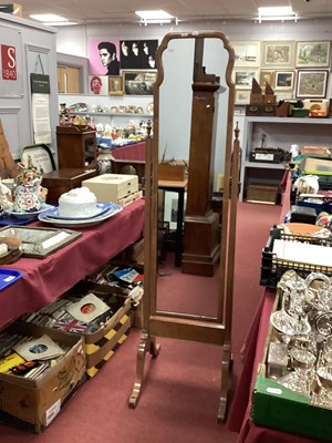 Lot 1162a - XX Century Mahogany Cheval Mirror, with...