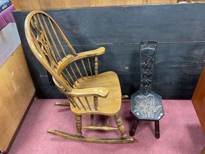 Lot 1564 - Early XX Century Spinning Chair, splat, with...