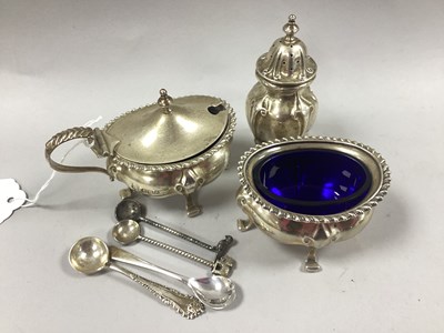 Lot 16 - An Edwardian Hallmarked Silver Cruet Set, CB&S,...