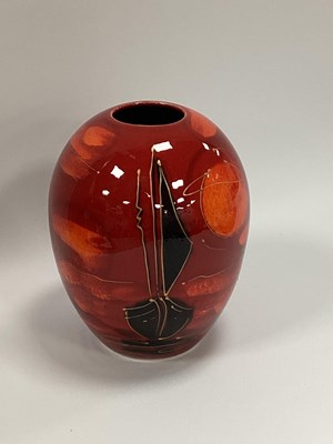 Lot 1183 - Anita Harris Sailing Home Delta Vase, gold...