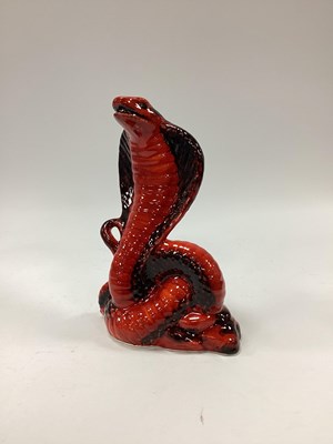 Lot 1266 - Anita Harris Venimous Cobra Snake, gold signed,...