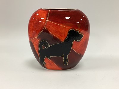 Lot 1195 - Anita Harris Deco Dog 'Jack Russel' Purse Vase,...
