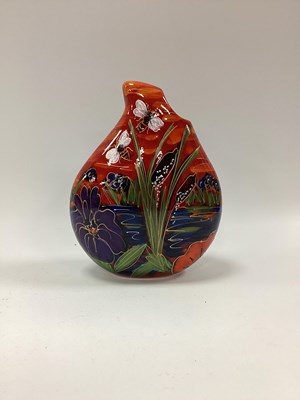 Lot 1258 - Anita Harris Honey Bee Brook ear Drop Vase,...