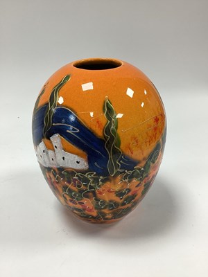 Lot 1267 - Anita Harris Tuscany Delta Vase, gold signed,...