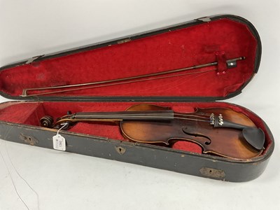 Lot 1360 - Violin, circa 1900 with one-piece back 35.5cm,...